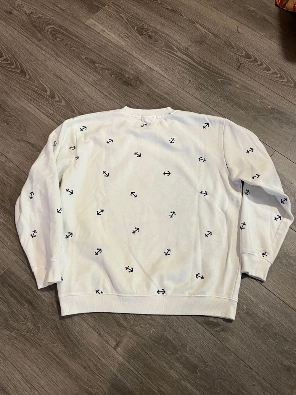 White Anchor Embroidered Crewneck Sweater - Picture 5 of 6